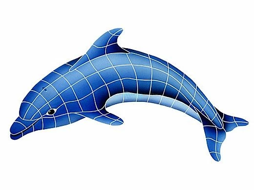 Artistry In Mosaics Dolphin Left Mosaic | Medium - 24" X 40" | DOLBLULM 3 Artistry In Mosaics Dolphin Left Mosaic | Medium - 24" X 40" | DOLBLULM