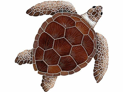 Artistry In Mosaics Loggerhead Turtle Brown Mosaic | Large - 20" X 20" | TLOBROL 3 Artistry In Mosaics Loggerhead Turtle Brown Mosaic | Large - 20" X 20" | TLOBROL