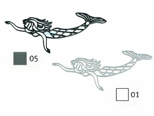 AquaStar Swim Designs Mermaid Stencil Only | White | F1007-01 4 AquaStar Swim Designs Mermaid Stencil Only | White | F1007-01 - Image 2