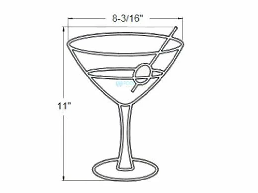 AquaStar Swim Designs Martini Glass Stencil Only | White | F1025-01 4 AquaStar Swim Designs Martini Glass Stencil Only | White | F1025-01 - Image 2
