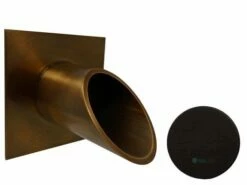 Black Oak Foundry 2.5" Deco Wall Scupper With Square Backplate | Oil Rubbed Bronze Finish | S923-ORB