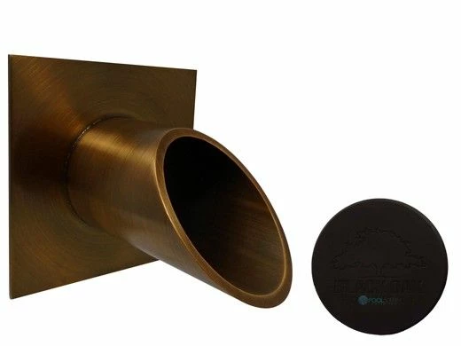 Black Oak Foundry 2.5" Deco Wall Scupper With Square Backplate | Oil Rubbed Bronze Finish | S923-ORB 3 Black Oak Foundry 2.5" Deco Wall Scupper With Square Backplate | Oil Rubbed Bronze Finish | S923-ORB