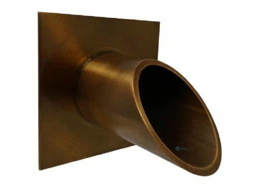 Black Oak Foundry 2.5" Deco Wall Scupper With Square Backplate | Oil Rubbed Bronze Finish | S923-ORB 4 Black Oak Foundry 2.5" Deco Wall Scupper With Square Backplate | Oil Rubbed Bronze Finish | S923-ORB - Image 2