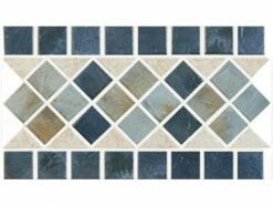 US Pool Tile Rustic Border Series | Blue | RBR120