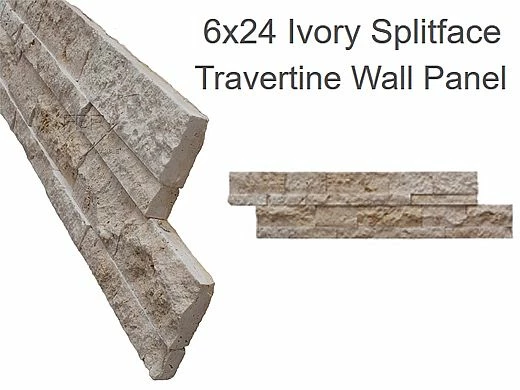 Travertine 6x24 Splitface Wall Panel | Ivory | 230-005 7 Travertine 6x24 Splitface Wall Panel | Ivory | 230-005 - Image 5