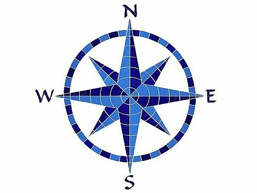 Artistry In Mosaics Eight Point Compass Blue Mosaic | 42" X 41" | CEIBLUL 3 Artistry In Mosaics Eight Point Compass Blue Mosaic | 42" X 41" | CEIBLUL