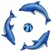 Artistry In Mosaics Dolphin Group With Blue Ball - Medium Mosaic | 62" X 62" | DOLGRPM-BL -Hayward Shop 156586 0 201621512647