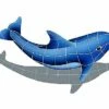 Artistry In Mosaics Dolphin Right With Shadow Mosaic | Medium - 22" X 40" | DSHBLURM