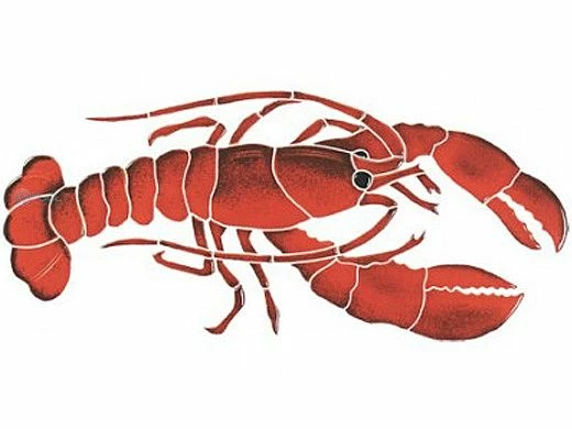 Artistry In Mosaics Lobster Mosaic | 7" X 16" | LOBREDM 3 Artistry In Mosaics Lobster Mosaic | 7" X 16" | LOBREDM