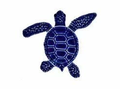Artistry In Mosaics Loggerhead Turtle Mini Blue Mosaic | A - 4" | TLMBLUAB