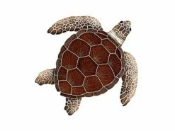 Artistry In Mosaics Loggerhead Turtle Brown Mosaic | Medium - 15" X 15" | TLOBROM