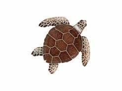 Artistry In Mosaics Loggerhead Turtle Brown Mosaic | Small - 8" X 8" | TLOBROS