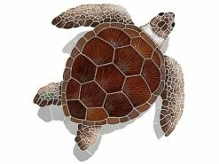 Artistry In Mosaics Loggerhead Turtle Brown With Shadow Mosaic | Large - 22" X 20" | TLSBROL