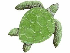 Artistry In Mosaics Loggerhead Turtle Green Mosaic | Large - 20" X 20" | TLOGREL
