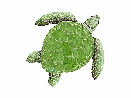 Artistry In Mosaics Loggerhead Turtle Green Mosaic | Medium - 15" X 15" | TLOGREM 3 Artistry In Mosaics Loggerhead Turtle Green Mosaic | Medium - 15" X 15" | TLOGREM
