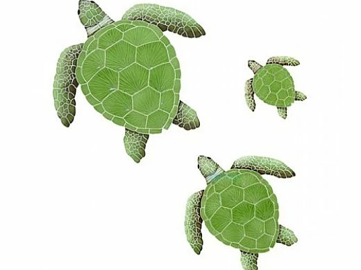 Artistry In Mosaics Loggerhead Turtle Green Mosaic | Medium - 15" X 15" | TLOGREM 4 Artistry In Mosaics Loggerhead Turtle Green Mosaic | Medium - 15" X 15" | TLOGREM - Image 2