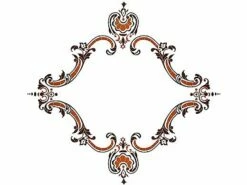 Artistry In Mosaics Monogram Medallion Mosaic | Brown - 56" X 60" | MMOBROL