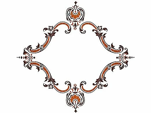 Artistry In Mosaics Monogram Medallion Mosaic | Brown - 56" X 60" | MMOBROL 3 Artistry In Mosaics Monogram Medallion Mosaic | Brown - 56" X 60" | MMOBROL