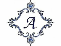 Artistry In Mosaics Monogram Medallion Personalized Mosaic | Blue - 56" X 60" | MMOBLUL-P