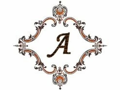 Artistry In Mosaics Monogram Medallion Personalized Mosaic | Brown - 56" X 60" | MMOBROL-P