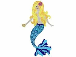 Artistry In Mosaics Polynesian Mermaid Mosaic | Blonde - 46" X 23" | MPOBLOOL