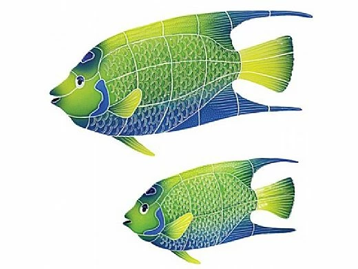 Artistry In Mosaics Queen Angel Fish Mosaic | Large - 11" X 17" | QAFYBLL 4 Artistry In Mosaics Queen Angel Fish Mosaic | Large - 11" X 17" | QAFYBLL - Image 2