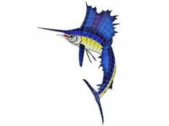 Artistry In Mosaics Sailfish Left Mosaic | Large - 60" X 42" | SAIBLULL
