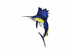 Artistry In Mosaics Sailfish Left Mosaic | Small - 33" X 23" | SAIBLULS