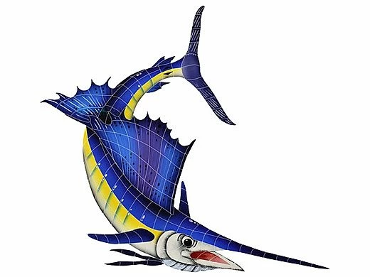 Artistry In Mosaics Sailfish Right Mosaic | Large - 48" X 46" | SAIBLURL 3 Artistry In Mosaics Sailfish Right Mosaic | Large - 48" X 46" | SAIBLURL