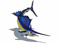 Artistry In Mosaics Sailfish Right With Shadow Mosaic | Large - 56" X 49" | SSHBLURL