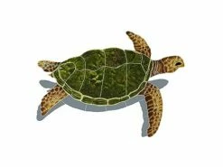 Artistry In Mosaics Sea Turtle Natural With Shadow Mosaic | Small - 9" X 13" | SESNATRS