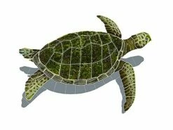 Artistry In Mosaics Sea Turtle Green With Shadow Mosaic | Medium - 16" X 23" | SESGRERM