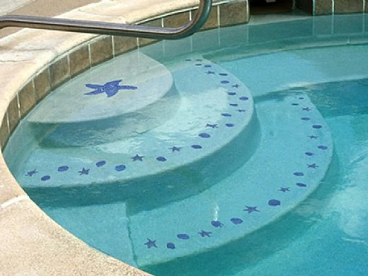 Artistry In Mosaics Step Markers Shells Blue Mosaic | 3" X 24" | SMSHEBLU 4 Artistry In Mosaics Step Markers Shells Blue Mosaic | 3" X 24" | SMSHEBLU - Image 2