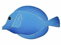 Artistry In Mosaics Tang Fish Mosaic | Blue - 4" X 7" | TANGBLUS