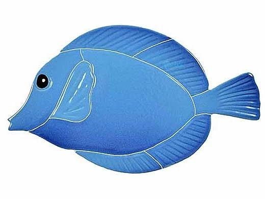 Artistry In Mosaics Tang Fish Mosaic | Blue - 4" X 7" | TANGBLUS 3 Artistry In Mosaics Tang Fish Mosaic | Blue - 4" X 7" | TANGBLUS