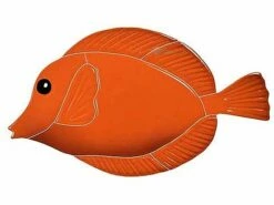 Artistry In Mosaics Tang Fish Mosaic | Orange - 4" X 7" | TANGORAS