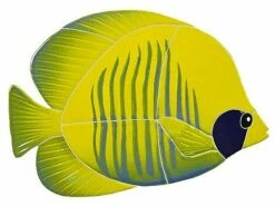Artistry In Mosaics Tiger Tang Fish Mosaic | Yellow - 5" X 8" | TTAYELS