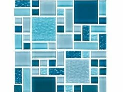National Pool Tile Fusion Mosaic Glass Tile | Imperial Blue | FS-IMPERIAL