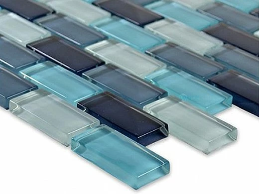 Artistry In Mosaics Crystal Series - Aqua Blend Glass Tile | 1" X 2" | GC82348T2 6 Artistry In Mosaics Crystal Series - Aqua Blend Glass Tile | 1" X 2" | GC82348T2 - Image 4
