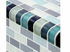 Artistry In Mosaics Crystal Series - Trim Aqua Blend Glass Tile | TRIM-GC82348T2