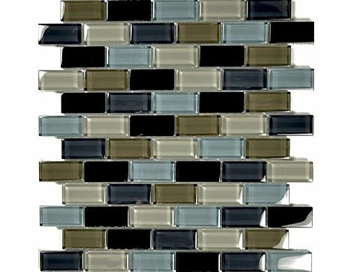 Artistry In Mosaics Crystal Series - Black Charcoal Gray Taupe Blend Glass Tile | 1" X 2" | GC82348K1 3 Artistry In Mosaics Crystal Series - Black Charcoal Gray Taupe Blend Glass Tile | 1" X 2" | GC82348K1