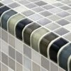 Artistry In Mosaics Crystal Series - Trim Black Charcoal Gray Taupe Blend Glass Tile | TRIM-GC82348K1