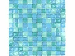 Artistry In Mosaics Crystal Series - Turquoise Blue Blend Glass Tile | 1" X 1" | GC82323T1