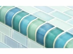 Artistry In Mosaics Crystal Series - Trim Turquoise Blue Blend Glass Tile | TRIM-GC82348T1 -Hayward Shop 157340 1 201641215937