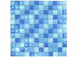 Artistry In Mosaics Crystal Series - Turquoise Cobalt Blue Blend Glass Tile | 1" X 1" | GC82323B3 -Hayward Shop 157341 1 2016413131416