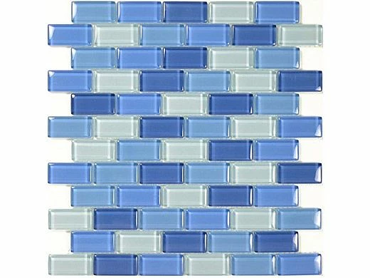 Artistry In Mosaics Crystal Series - Turquoise Cobalt Blue Blend Glass Tile | 1" X 2" | GC82348B3 3 Artistry In Mosaics Crystal Series - Turquoise Cobalt Blue Blend Glass Tile | 1" X 2" | GC82348B3