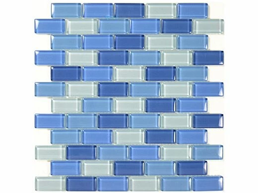 Artistry In Mosaics Crystal Series - Turquoise Cobalt Blue Blend Glass Tile | 1" X 2" | GC82348B3 4 Artistry In Mosaics Crystal Series - Turquoise Cobalt Blue Blend Glass Tile | 1" X 2" | GC82348B3 - Image 2