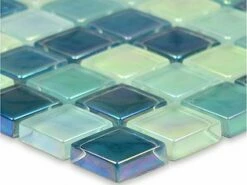 Artistry In Mosaics Crystal Iridescent - Sea Green Blend Glass Tile | 1" X 1" | GC82323G3 -Hayward Shop 157358 0 201641315300