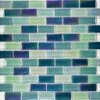 Artistry In Mosaics Crystal Iridescent - Sea Green Blend Glass Tile | 1" X 2" | GC82348G3