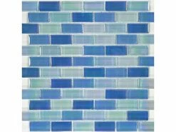 Artistry In Mosaics Crystal Iridescent Sky Blue Blend Glass Tile | 1x2 | GC82348B8